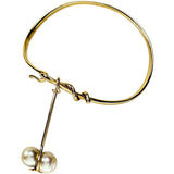 【Georg Jensen/ジョージジェンセン】 バングル パール/真珠 ブレスレット トールン K18ゴールド 18金 14.5g 16cm 902 レディース 【中古】【真子質店】【BL】 【IMiMiI】