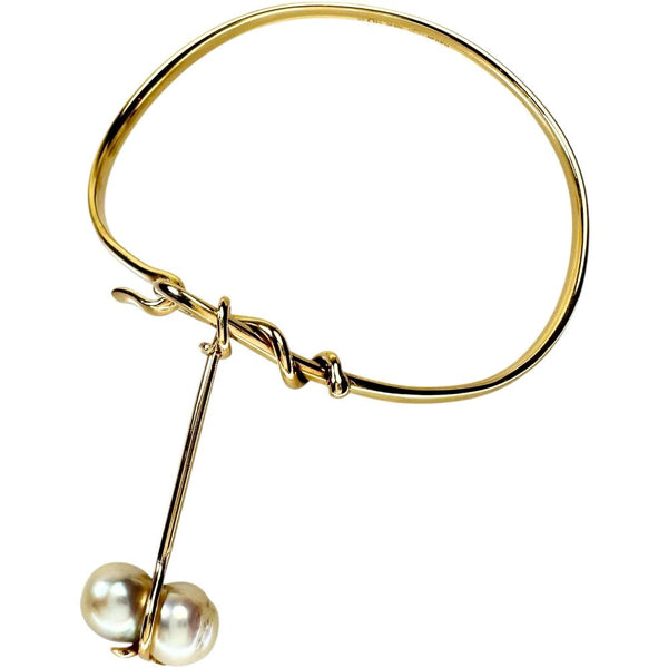 【Georg Jensen/ジョージジェンセン】 バングル パール/真珠 ブレスレット トールン K18ゴールド 18金 14.5g 16cm 902 レディース 【中古】【真子質店】【BL】 【IMiMiI】