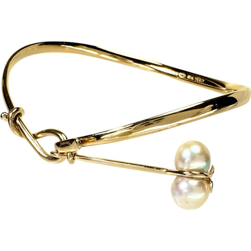【Georg Jensen/ジョージジェンセン】 バングル パール/真珠 ブレスレット トールン K18ゴールド 18金 14.5g 16cm 902 レディース 【中古】【真子質店】【BL】 【IMiMiI】