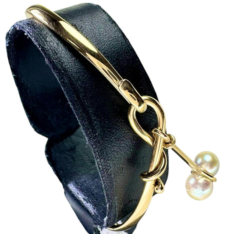 【Georg Jensen/ジョージジェンセン】 バングル パール/真珠 ブレスレット トールン K18ゴールド 18金 14.5g 16cm 902 レディース 【中古】【真子質店】【BL】 【IMiMiI】