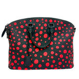 【LOUIS VUITTON/ルイ・ヴィトン】 ロックイット M21676 LV×YK（草間彌生） 2WAYショルダーバッグ トートバッグ レザー ブラックレザー/レッド/ブラック金具 レディース【中古】【真子質店】【BL】 【MaDDMa】