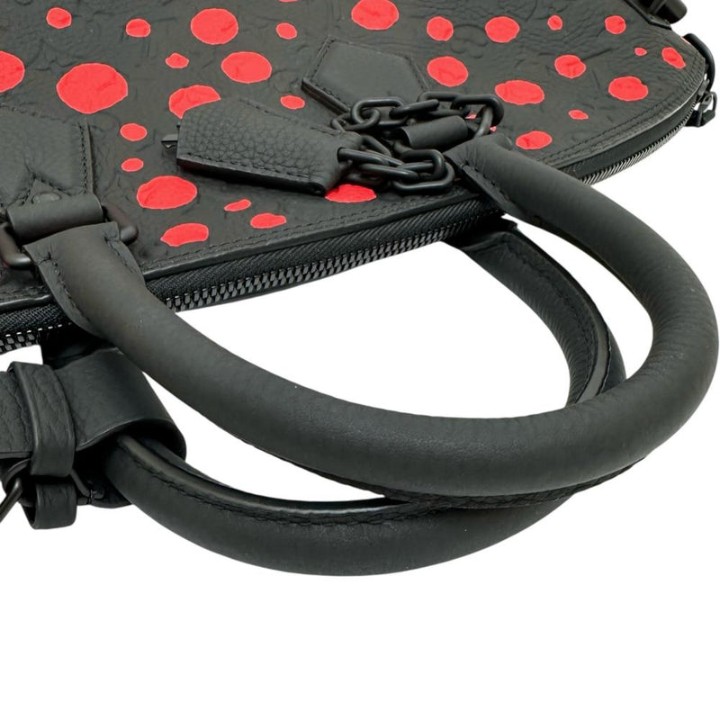 【LOUIS VUITTON/ルイ・ヴィトン】 ロックイット M21676 LV×YK（草間彌生） 2WAYショルダーバッグ トートバッグ レザー ブラックレザー/レッド/ブラック金具 レディース【中古】【真子質店】【BL】 【MaDDMa】