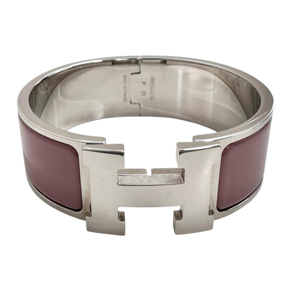【HERMES/エルメス】 バングル クリッククラックGM メタル 67.2g ピンク/シルバー レディース 【中古】【真子質店】【GD】 【MaSY】