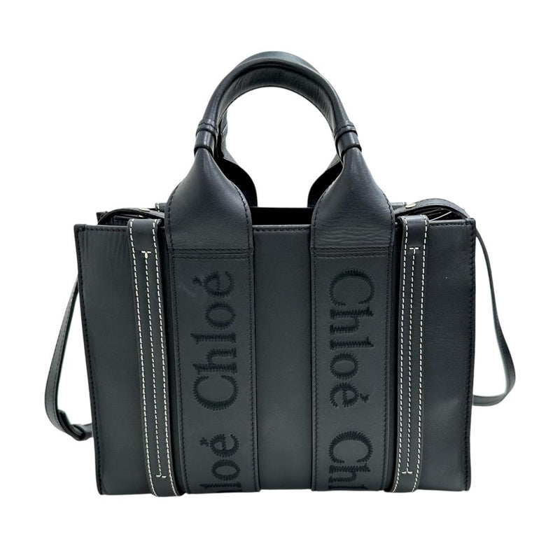 【Chloe/クロエ】 ウッディ スモール 2WAY ハンドバッグ レザー ブラック レディース【中古】【真子質店】【BL】 【Yxx】