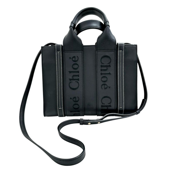 【Chloe/クロエ】 ウッディ スモール 2WAY ハンドバッグ レザー ブラック レディース【中古】【真子質店】【BL】 【Yxx】