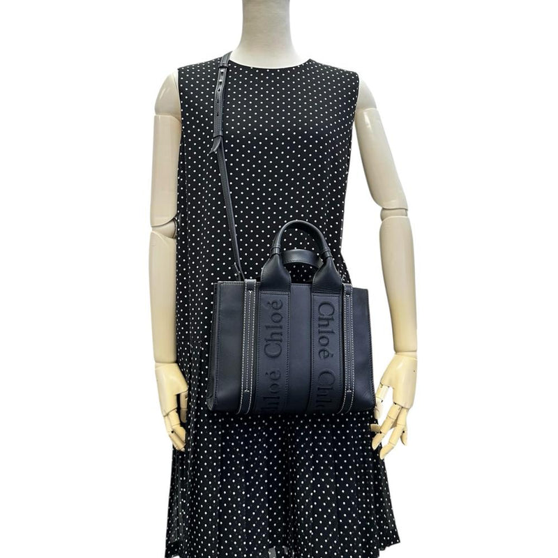 【Chloe/クロエ】 ウッディ スモール 2WAY ハンドバッグ レザー ブラック レディース【中古】【真子質店】【BL】 【Yxx】