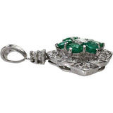 エメラルド 計1.00ct ダイヤモンド 計0.40ct ペンダントトップ Pt900プラチナ 5.8g レディース 【中古】【真子質店】【NN】 【MoIK】