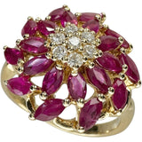 13.5号 ルビー 2.00ct ダイヤモンド 0.18ct リング・指輪 K18ゴールド 18金 7.0g レディース 【中古】【真子質店】【NN】 【STD】