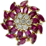 13.5号 ルビー 2.00ct ダイヤモンド 0.18ct リング・指輪 K18ゴールド 18金 7.0g レディース 【中古】【真子質店】【NN】 【STD】