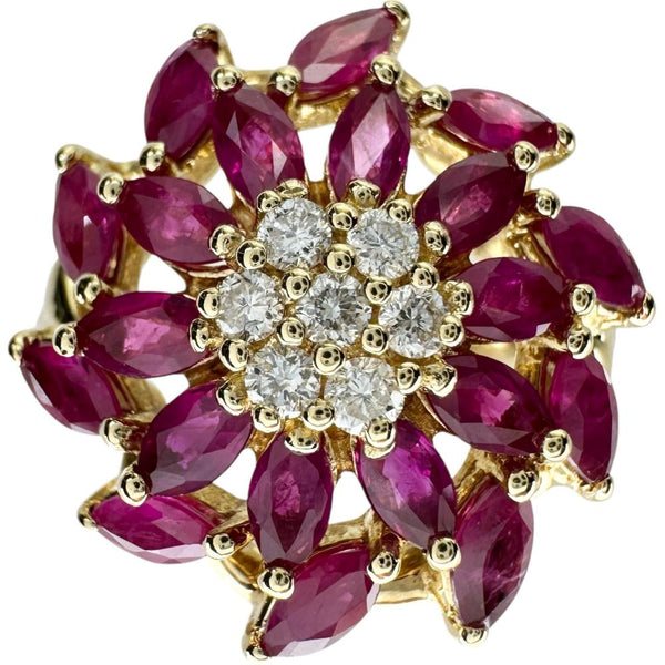 13.5号 ルビー 2.00ct ダイヤモンド 0.18ct リング・指輪 K18ゴールド 18金 7.0g レディース 【中古】【真子質店】【NN】 【STD】