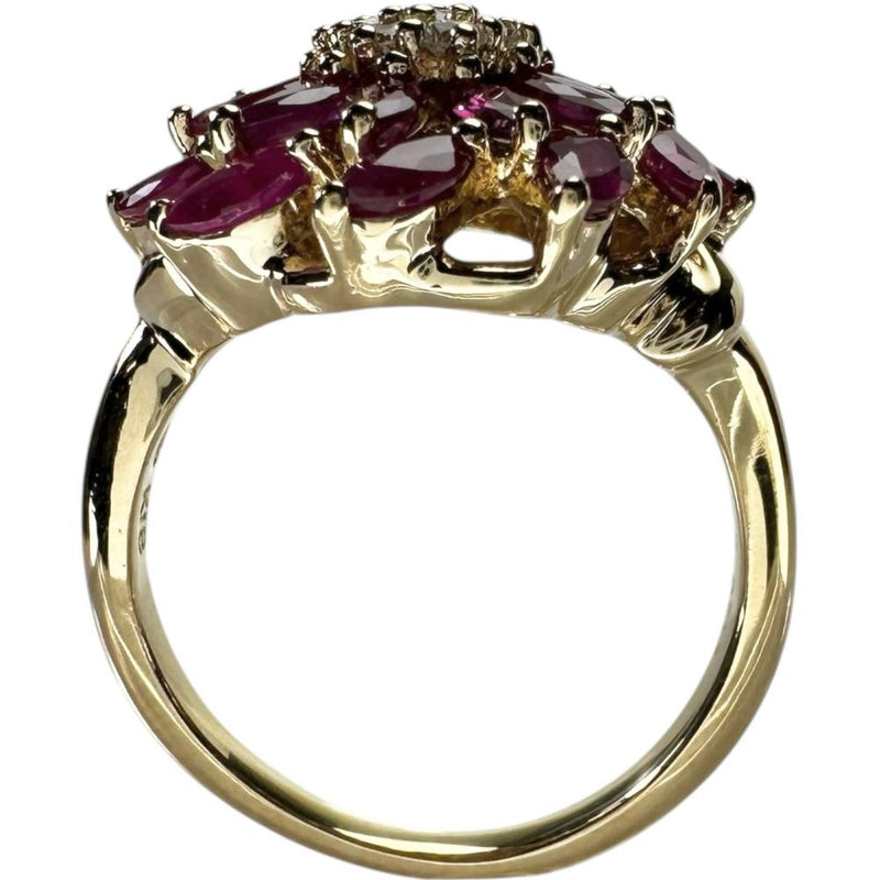 13.5号 ルビー 2.00ct ダイヤモンド 0.18ct リング・指輪 K18ゴールド 18金 7.0g レディース 【中古】【真子質店】【NN】 【STD】
