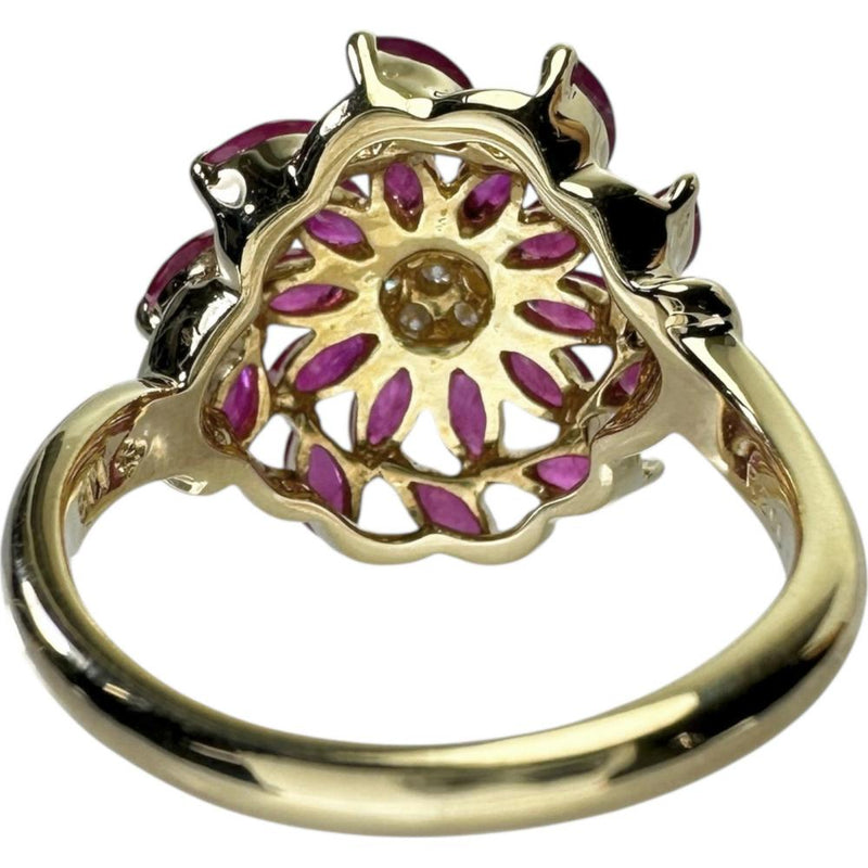 13.5号 ルビー 2.00ct ダイヤモンド 0.18ct リング・指輪 K18ゴールド 18金 7.0g レディース 【中古】【真子質店】【NN】 【STD】