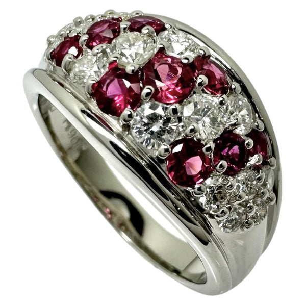 14.5号 ルビー 計0.76ct ダイヤモンド 計0.65ct リング・指輪 Pt900プラチナ 9.3g レディース 【中古】【真子質店】【NN】 【KST】