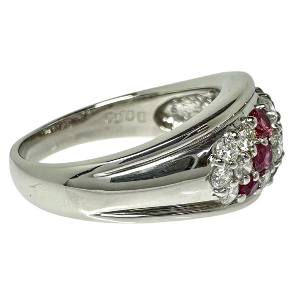14.5号 ルビー 計0.76ct ダイヤモンド 計0.65ct リング・指輪 Pt900プラチナ 9.3g レディース 【中古】【真子質店】【NN】 【KST】