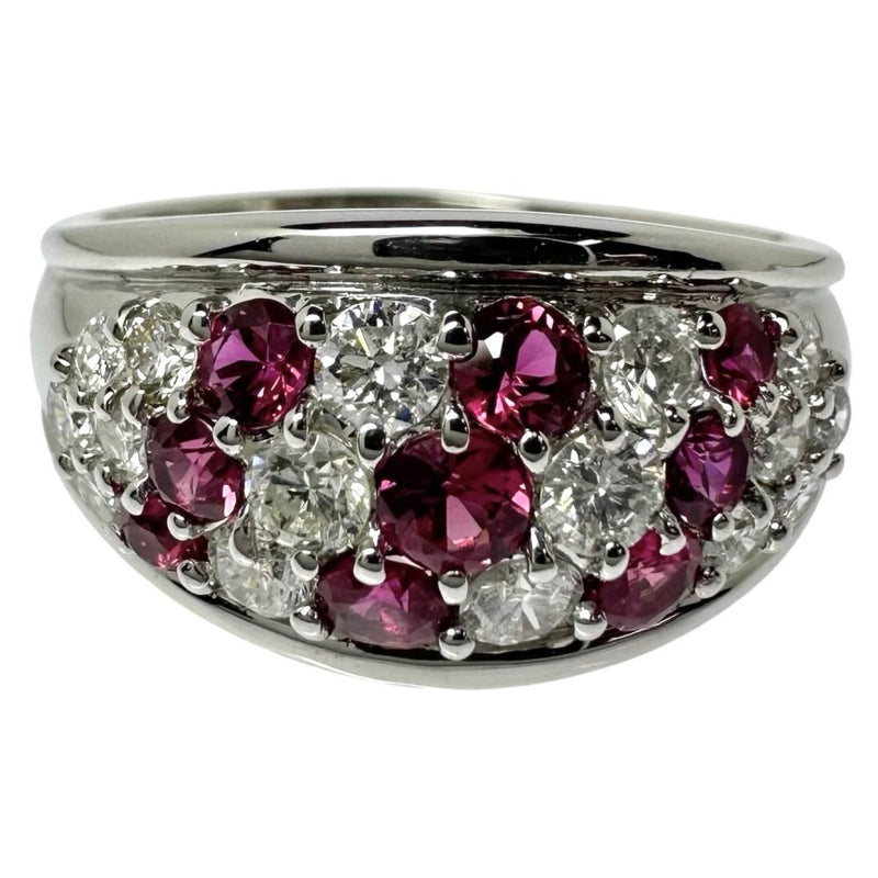 14.5号 ルビー 計0.76ct ダイヤモンド 計0.65ct リング・指輪 Pt900プラチナ 9.3g レディース 【中古】【真子質店】【NN】 【KST】