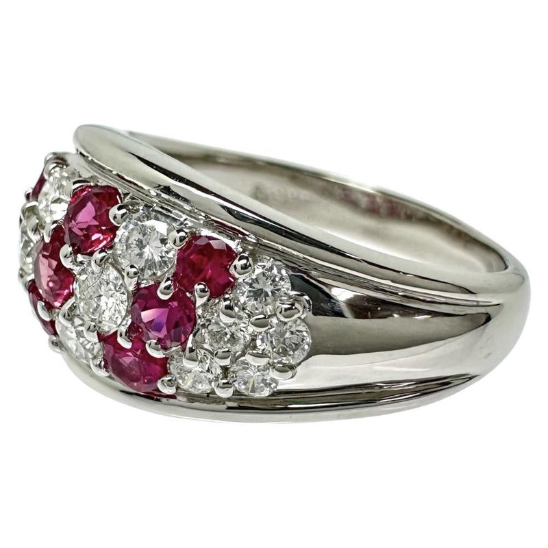 14.5号 ルビー 計0.76ct ダイヤモンド 計0.65ct リング・指輪 Pt900プラチナ 9.3g レディース 【中古】【真子質店】【NN】 【KST】