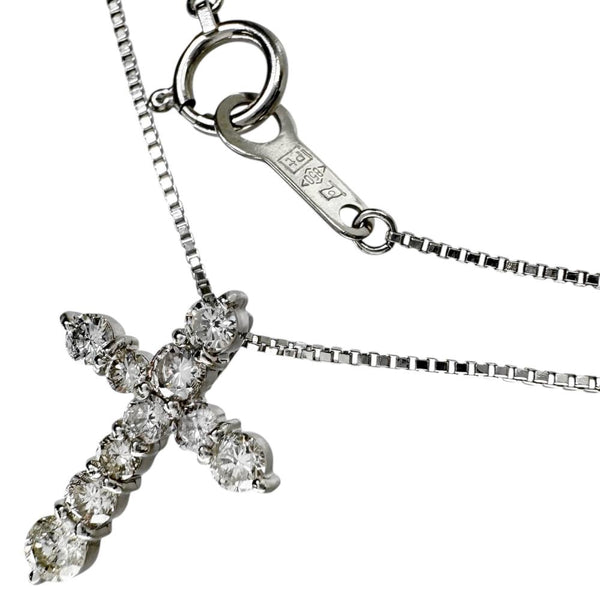 クロスモチーフ ダイヤモンド 0.50ct ネックレス Pt850プラチナ/Pt900プラチナ 3.3g 40cm レディース 【中古】【真子質店】【NN】 【MaMax】