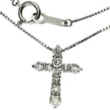クロスモチーフ ダイヤモンド 0.50ct ネックレス Pt850プラチナ/Pt900プラチナ 3.3g 40cm レディース 【中古】【真子質店】【NN】 【MaMax】