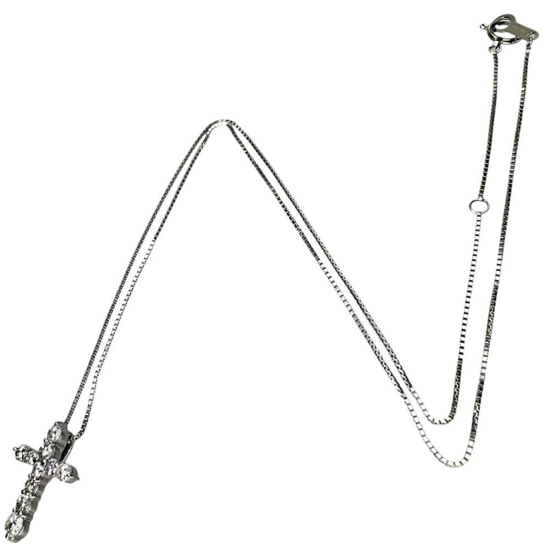 クロスモチーフ ダイヤモンド 0.50ct ネックレス Pt850プラチナ/Pt900プラチナ 3.3g 40cm レディース 【中古】【真子質店】【NN】 【MaMax】