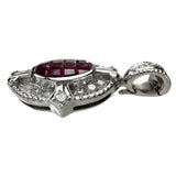 ミステリーセッティング ミステリーセッティングルビー 0.60ct ダイヤモンド 0.31ct ペンダントトップ K18WGホワイトゴールド 18金 5.7g レディース 【中古】【真子質店】【NN】 【MiMoMi】
