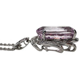 クンツァイト 23.76ct ダイヤモンド 計0.32ct ネックレス K18WGホワイトゴールド 18金 12.9g 46.5cm レディース 【中古】【真子質店】【NN】 【IMaTx】