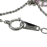 クンツァイト 23.76ct ダイヤモンド 計0.32ct ネックレス K18WGホワイトゴールド 18金 12.9g 46.5cm レディース 【中古】【真子質店】【NN】 【IMaTx】