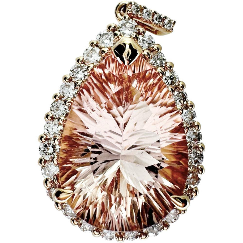 モルガナイト 4.74ct ダイヤモンド 0.50ct ペンダントトップ K18ゴールド 18金 3.7g レディース 【中古】【真子質店】【NN】 【KKx】
