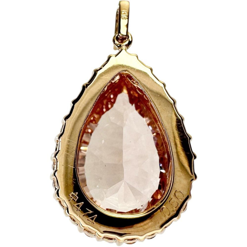 モルガナイト 4.74ct ダイヤモンド 0.50ct ペンダントトップ K18ゴールド 18金 3.7g レディース 【中古】【真子質店】【NN】 【KKx】