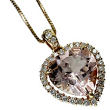 モルガナイト 3.22ct ダイヤモンド 計0.31ct ネックレス K18ゴールド 18金 5.0g 45.5cm レディース 【中古】【真子質店】【NN】 【KKMo】