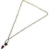 ロードライトガーネット 5.05ct ダイヤモンド 0.13ct ネックレス K18ゴールド 18金 15.5g 50cm レディース 【中古】【真子質店】【NN】 【ISTMo】