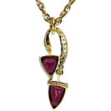 ロードライトガーネット 5.05ct ダイヤモンド 0.13ct ネックレス K18ゴールド 18金 15.5g 50cm レディース 【中古】【真子質店】【NN】 【ISTMo】