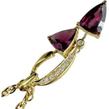 ロードライトガーネット 5.05ct ダイヤモンド 0.13ct ネックレス K18ゴールド 18金 15.5g 50cm レディース 【中古】【真子質店】【NN】 【ISTMo】