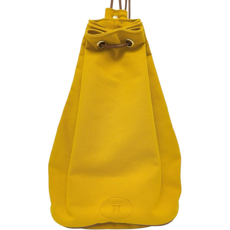 【HERMES/エルメス】 ポロションミミルPM 巾着バッグ ショルダーバッグ コットンキャンバス/レザー イエロー/ブラウンレザーストラップ レディース【中古】【真子質店】【BL】 【IMix】
