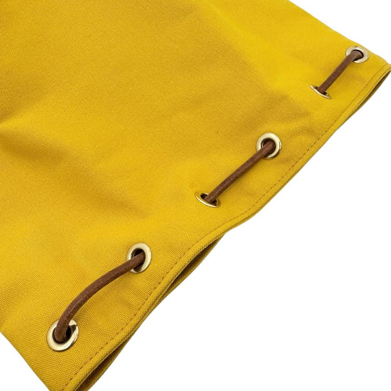 【HERMES/エルメス】 ポロションミミルPM 巾着バッグ ショルダーバッグ コットンキャンバス/レザー イエロー/ブラウンレザーストラップ レディース【中古】【真子質店】【BL】 【IMix】