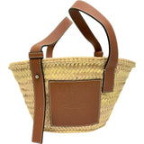 【LOEWE/ロエベ】 バスケットバッグ スモール ハンドバッグ ラフィア/レザー ベージュラフィア/ブラウンレザー レディース【中古】【真子質店】【BL】 【DDx】
