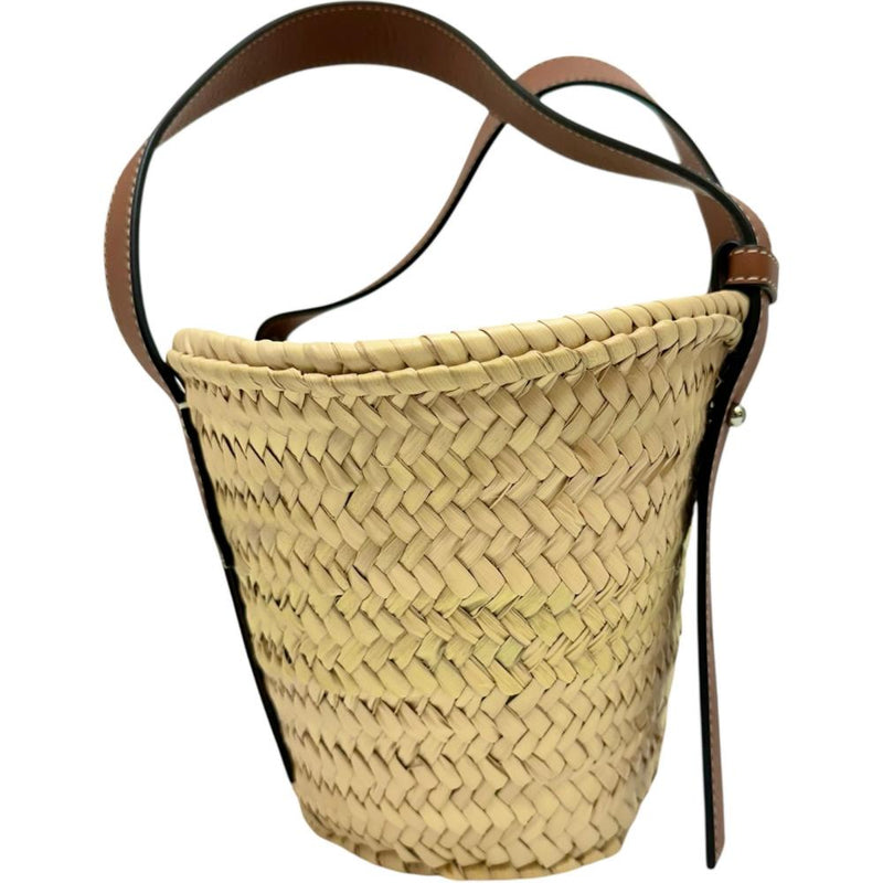 【LOEWE/ロエベ】 バスケットバッグ スモール ハンドバッグ ラフィア/レザー ベージュラフィア/ブラウンレザー レディース【中古】【真子質店】【BL】 【DDx】