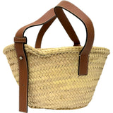 【LOEWE/ロエベ】 バスケットバッグ スモール ハンドバッグ ラフィア/レザー ベージュラフィア/ブラウンレザー レディース【中古】【真子質店】【BL】 【DDx】