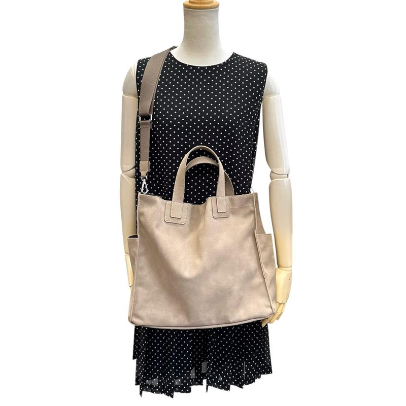ear PAPILLONNER/イアパピヨネ 2WAYバッグ トートバッグ 合成皮革 ベージュ レディース【中古】【真子質店】【BL】 【Dx】