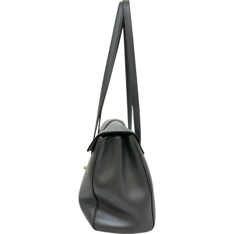 【CELINE/セリーヌ】 セーズ ソフト16 ミディアム 195543 ショルダーバッグ レザー グレーレザー/ゴールド金具 レディース【中古】【真子質店】【BL】 【IMixx】