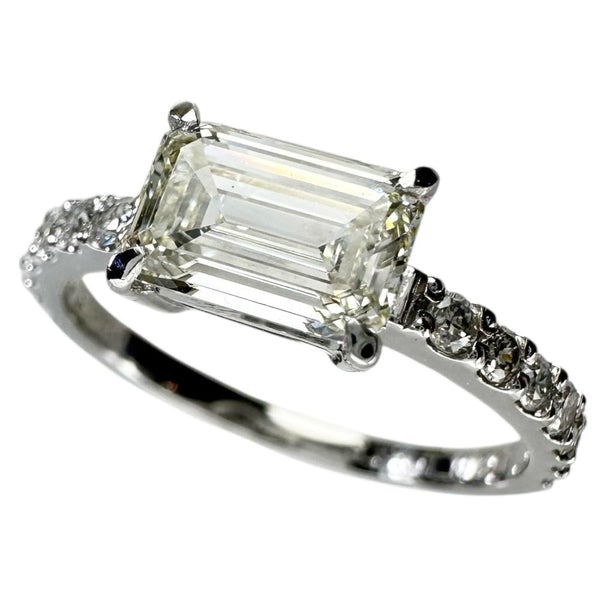 12.5号 エメラルドカットダイヤモンド(L-SI2) 1.020ct リング・指輪 Pt900プラチナ 3.0g レディース 【中古】【真子質店】【NN】 【IKYx】