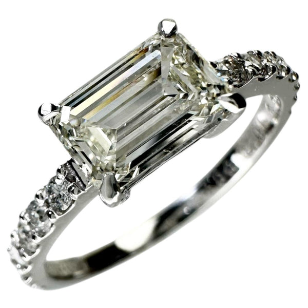 12.5号 エメラルドカットダイヤモンド(L-SI2) 1.020ct リング・指輪 Pt900プラチナ 3.0g レディース 【中古】【真子質店】【NN】 【IKYx】