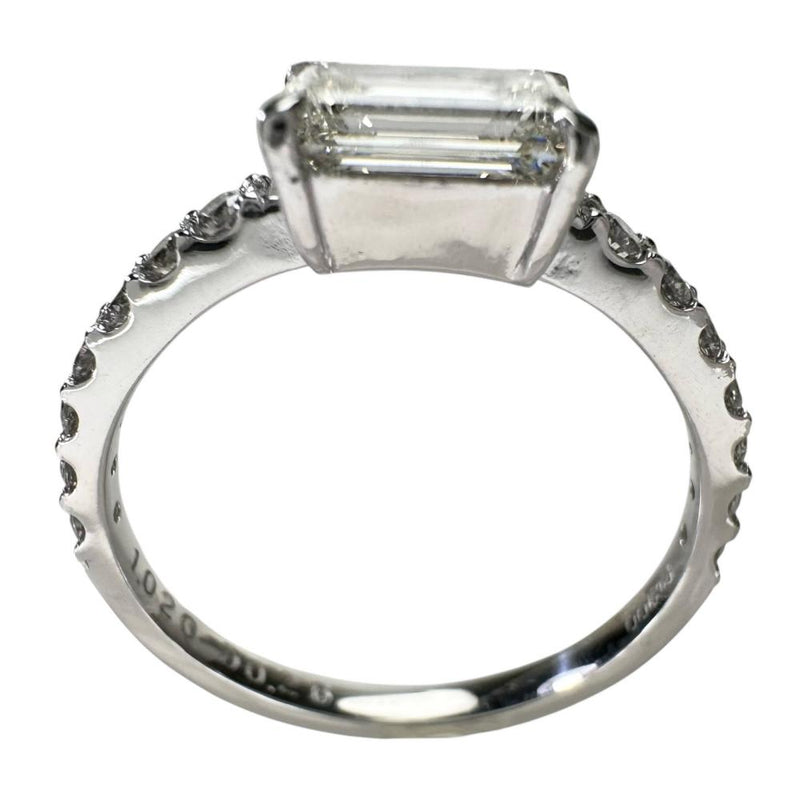12.5号 エメラルドカットダイヤモンド(L-SI2) 1.020ct リング・指輪 Pt900プラチナ 3.0g レディース 【中古】【真子質店】【NN】 【IKYx】
