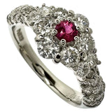 12号 ルビー 0.13ct ダイヤモンド 計1.07ct リング・指輪 Pt900プラチナ 5.9g レディース 【中古】【真子質店】【NN】 【KKx】