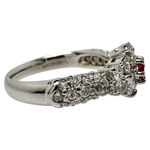 12号 ルビー 0.13ct ダイヤモンド 計1.07ct リング・指輪 Pt900プラチナ 5.9g レディース 【中古】【真子質店】【NN】 【KKx】