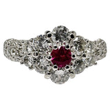 12号 ルビー 0.13ct ダイヤモンド 計1.07ct リング・指輪 Pt900プラチナ 5.9g レディース 【中古】【真子質店】【NN】 【KKx】