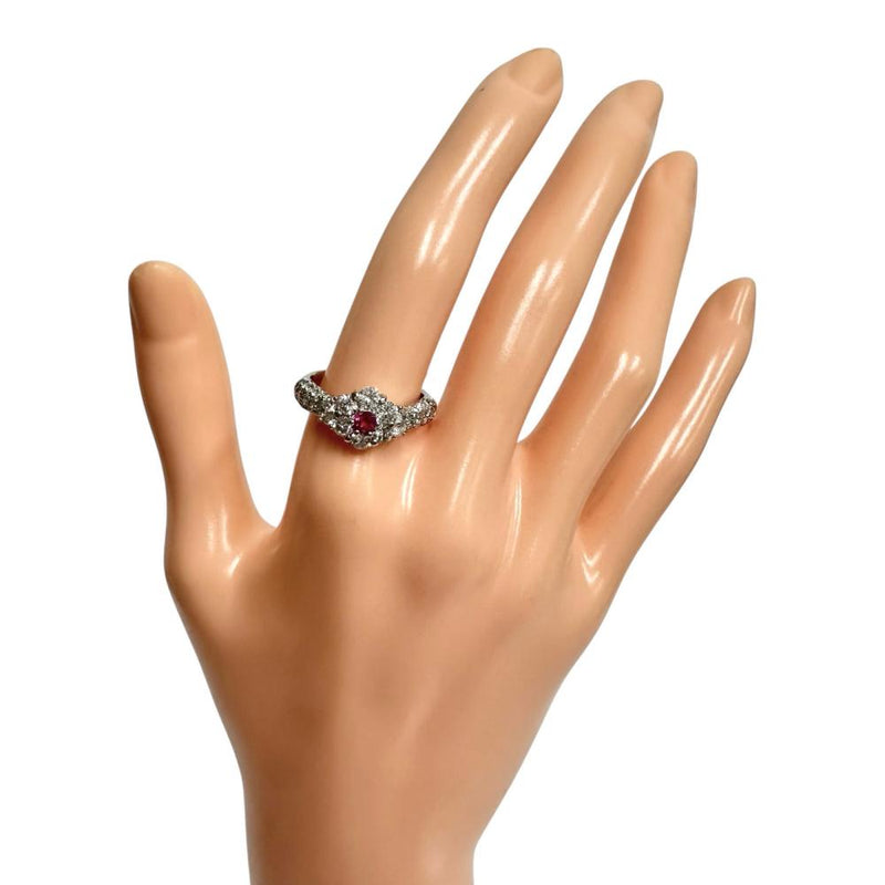 12号 ルビー 0.13ct ダイヤモンド 計1.07ct リング・指輪 Pt900プラチナ 5.9g レディース 【中古】【真子質店】【NN】 【KKx】