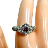 12号 ルビー 0.13ct ダイヤモンド 計1.07ct リング・指輪 Pt900プラチナ 5.9g レディース 【中古】【真子質店】【NN】 【KKx】