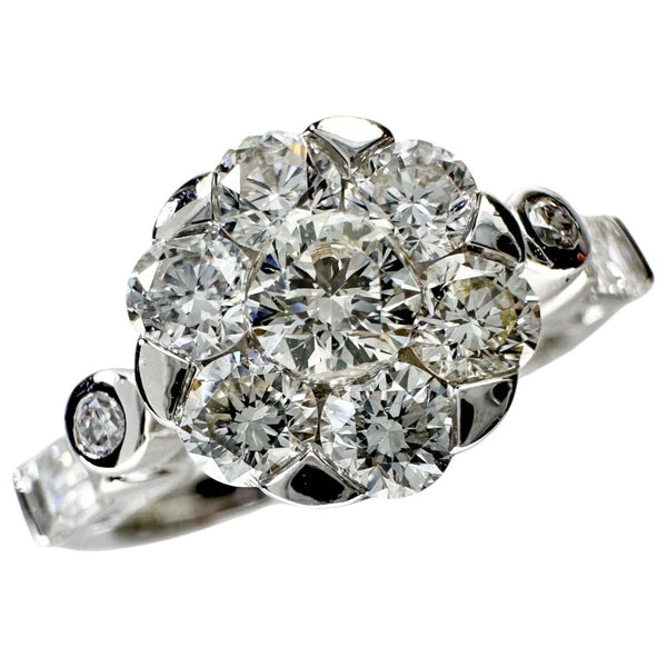 9号 ダイヤモンド 0.84ct リング・指輪 K18WGホワイトゴールド 18金 3.2g レディース 【中古】【真子質店】【NN】 【MoMiMa】