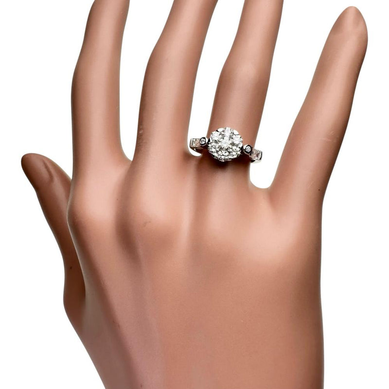9号 ダイヤモンド 0.84ct リング・指輪 K18WGホワイトゴールド 18金 3.2g レディース 【中古】【真子質店】【NN】 【MoMiMa】