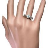 12号 パライバトルマリン 0.02ct ダイヤモンド 0.69ct リング・指輪 Pt950プラチナ 3.5g レディース 【中古】【真子質店】【NN】 【KTY】